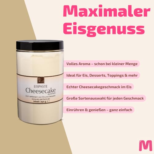 Cheesecake-Eispaste (Pulverisiert) für einmaliges aromatisches Eis » Auch zum Verfeinern von leckeren Desserts, Joghurt, Pralinen Torten und vielem mehr » Inhalt 250 g – Bild 4