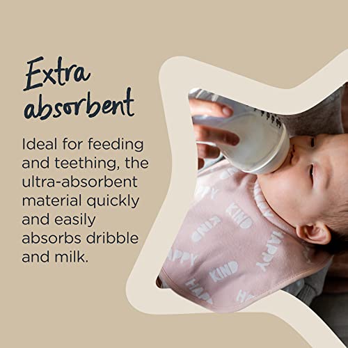 Tommee Tippee Milk Feeding Bibs, Pack of 2, Pink, Super Soft and Extra Absorbent, Adjustable and Reversible, Ideal for Feeding and Teething