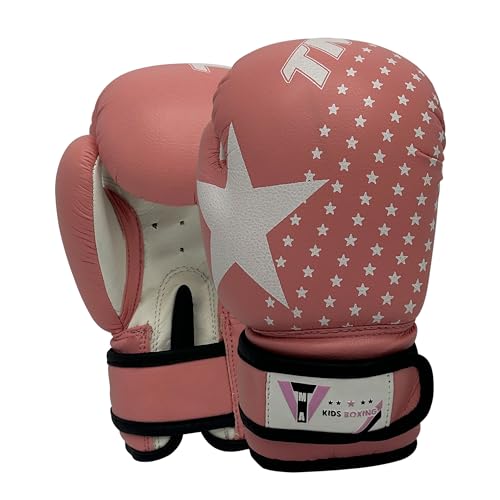 TMA Junior Kids Boxing Gloves Best for Kickboxing, Martial Arts, MMA, Muay Thai 2-oz (Pink)
