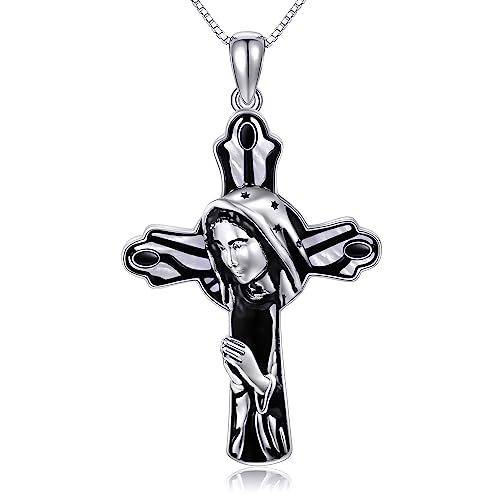 VENACOLY Collier avec pendentif en forme de croix chrétienne/Saint Michel/Saint Jude en argent sterling 925 avec chaîne de 50,8 cm + 5,4 cm - Bijou catholique chrétien pour hommes et femmes, Argent