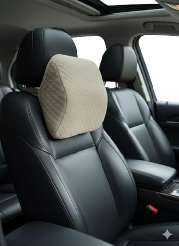 Image of Ultimate Car Neck Rest Pillow | Superior Neck Support Cushion | Relieves Neck Pain | Hi-Per Foam Head Rest Pillow for Comfortable Car Rides | with Washable Velvet Cover (Pack of 1)
