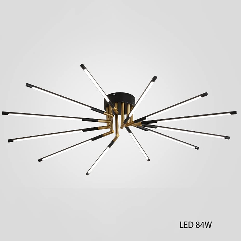 Candelabros luz de Techo 12 Luces LED atenuación lámpara de Techo Blck Oro Montaje Empotrado lámpara de Techo Control Remoto Industrial