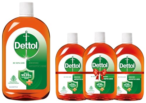 Image of Dettol Antiseptic Disinfectant Liquid, 550Ml Each (Pack Of 3) & Antiseptic Liquid For First Aid, Surface Disinfection And Personal Hygiene, 1000Ml