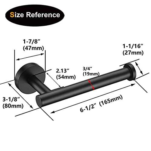 Nolimas Matte Black Toilet Paper Holder Sus304 Stainless Steel Half Open Round Wall Mount Rustfree Bathroom 5 Inch Tp Holder Kitchen Washroom Tissue Roll Dispenser thumb #6