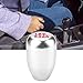 2.25 Inch Silver Universal Manual Gear Shift Knob - Direct Replacement 6 Speed Shifter Head with Adapters for Most Cars