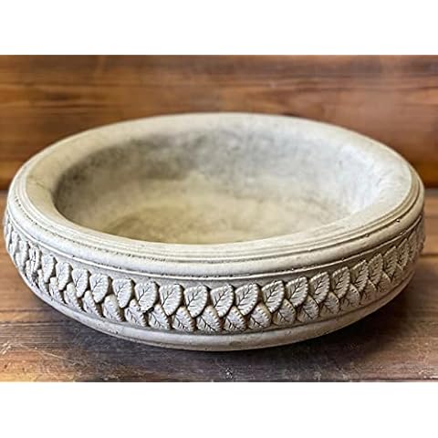 J and L Stone Garden Leaf Bird Bath Top Cover