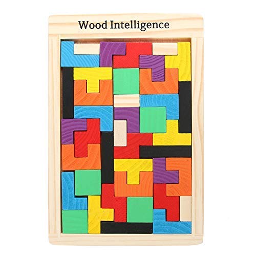 BANQLYN Wooden Puzzle - Tetris Tangram Puzzle Game - Educational Toy for Children - Colourful Wooden Puzzles - Educational Toy/Gift