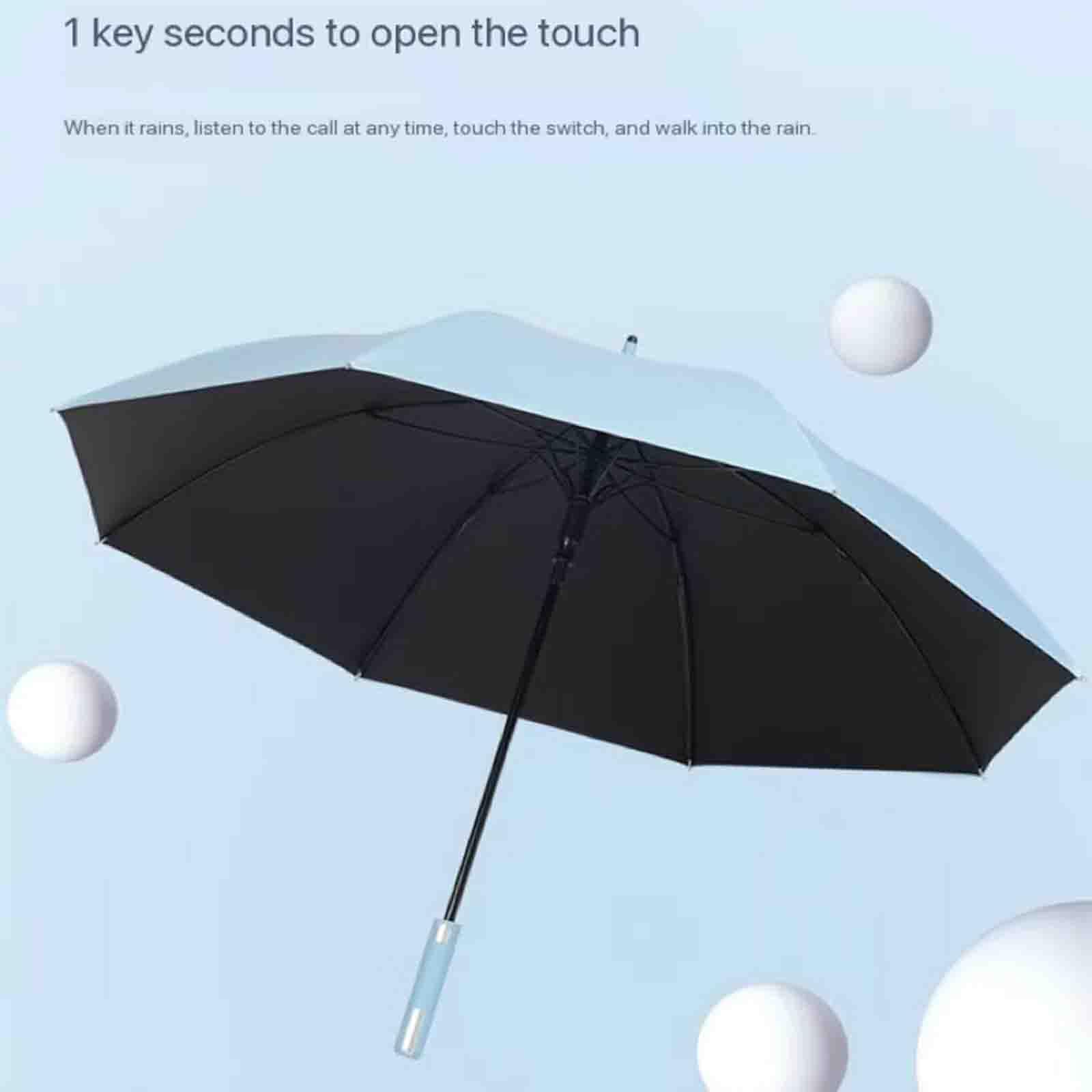 45-calowy bardzo duży parasol golfowy, prosty pręt 8 żeber automatyczny parasol golfowy czarny plastikowy słoneczny i deszczowy parasol biznesowy podwójnego zastosowania (White)