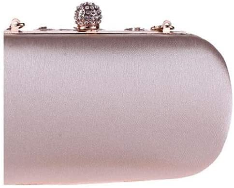 RajoNN Abendhandtaschen für Damen, Tasche für Damen, bestickte Perlentasche, Diamanten, Brauttasche, Kettentasche, Clutch (Aprikose) (weiß)