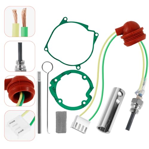 Glow Plug Repair Kit 12V 2KW 5KW 8KW Parking Diesel Heater Glow Ignition Plug Kit with Filter and Removal Fitting Tool, Car Ceramic Heater Repair Parts Fit for Car Truck Boat