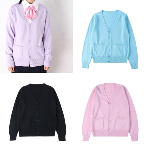Women's JK Cardigan Sweater Kawaii Japanese V Nech Open Front Cardigan Fall Knitted Sweater for Party2
