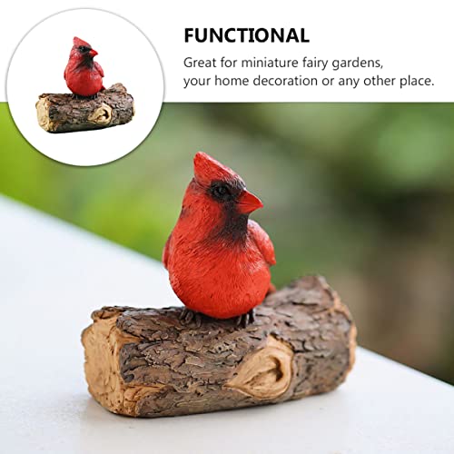 ULTECHNOVO Miniature Cardinal Figurine cardinal bird ornament bird statue sculpture Figure model parrot figurine Resin bird on - Image 2