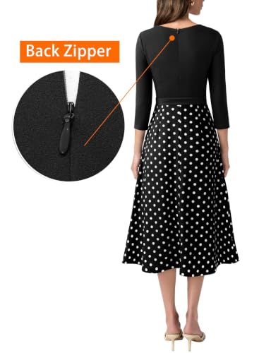 Image of VFSHOW Womens Work Business Casual Church Pockets Belted A-Line Midi Dress