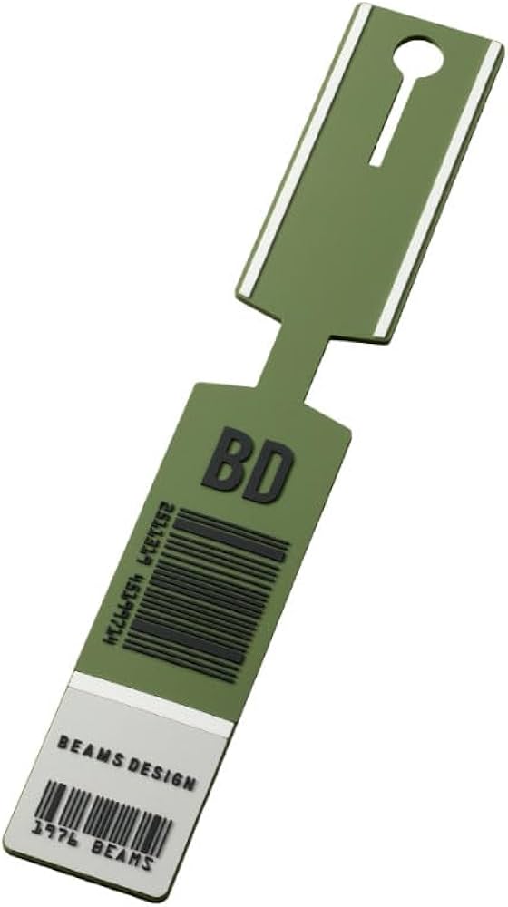 Amazon.co.jp: BEAMS DESIGN ラゲッジネームタグ バーコード (カーキ