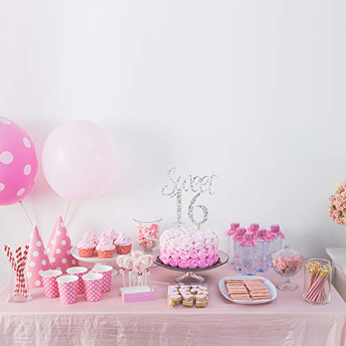 Silver Sweet 16 Cake Topper - Happy 16Th Birthday Party Decorations Supplies #TOP2