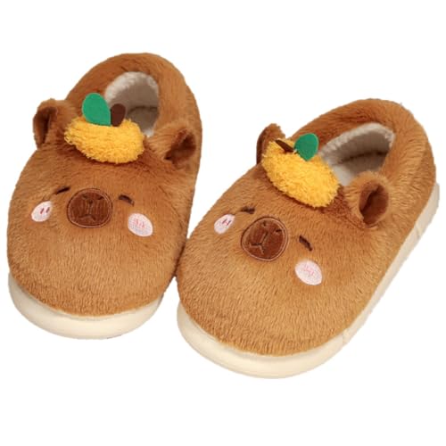 Loizziuy Capybara Plush Slippers Winter Warm Cotton Shoes Home Slippers Indoor Furry Shoes Capybara Accessories