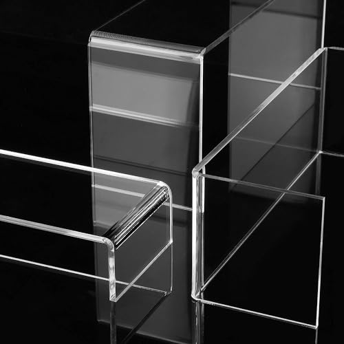 Large Clear Acrylic Risers for Collectibles Display - Set of 4