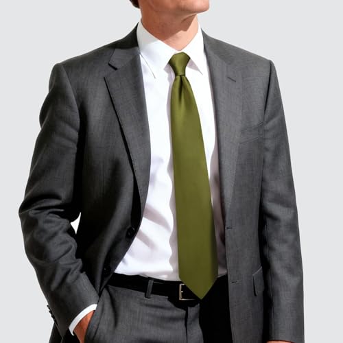 Image of Hi-Tie Men's Extra Long Solid Satin Tie Set 63 Inch /70 Inch Formal Necktie