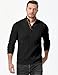 JMIERR Sweaters for Men Soft Cable Knit Casual Long Sleeve Essentials Vintage Slim Fit Stand Collar Button Pullover Fisherman Sweater, L, Black