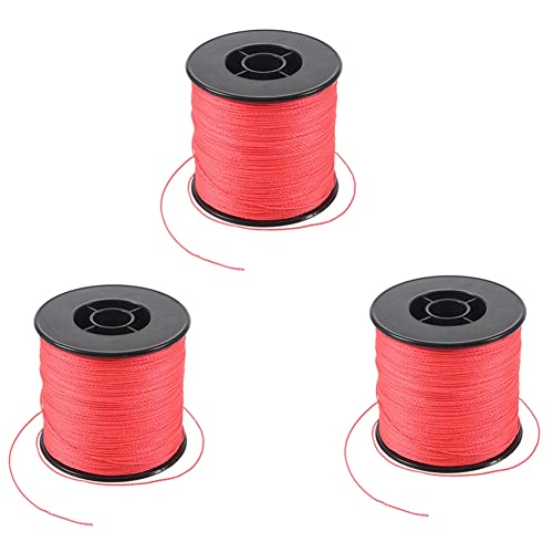 Daijianbin 3 x 500 m 100 Lb 0,5 mm Super Strong Trenzado Sedal de Pesca Pe 4 hebras Color: Rojo