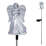 Unido Box Angel with Frosted Skirt Solar Garden Stake Light LED Color-Changing, Set of 2