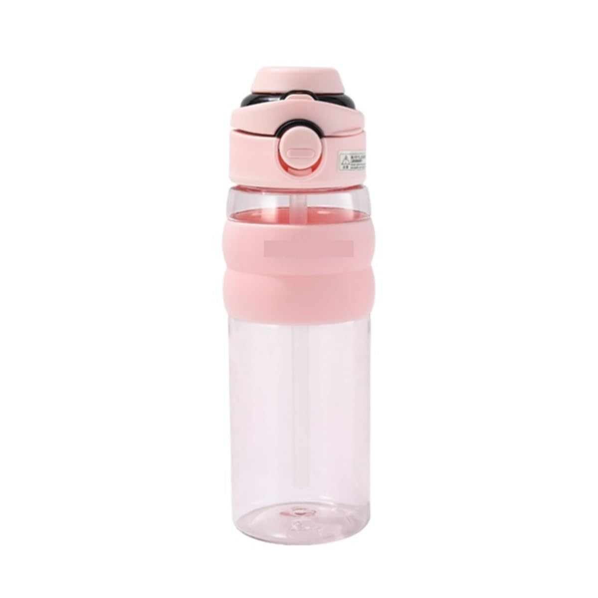Trinkflasche Wasserflasche Sportwasserflasche Sommer Große Kapazität Wasserbecher Mit Strohhalm Tragbarer Handgehaltener Plastikbecher Trinkflasche Fitness(Pink)
