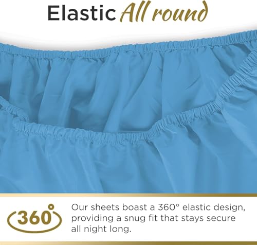 Image of Twin XL Cotton Jersey Sheet Set, Soft & Comfy, Hospital, Light Blue