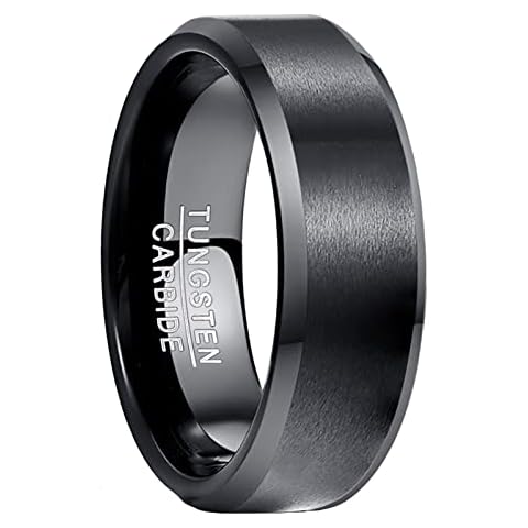 NUNCAD Black Matte Tungsten Wedding Ring Cover