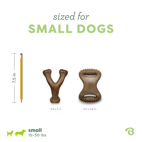 Image of Benebone 2 Count (Pack of 1) Wishbone /Dental Durable Dog Chew Toys, Real Bacon, Made in USA, Small