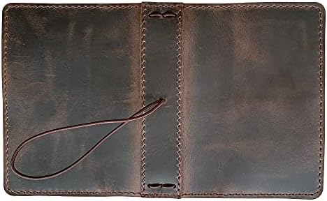 Travelers Notebook Cover with Inner Pockets, Card Slots and Pen Holder, Passport Size, Dark Brown