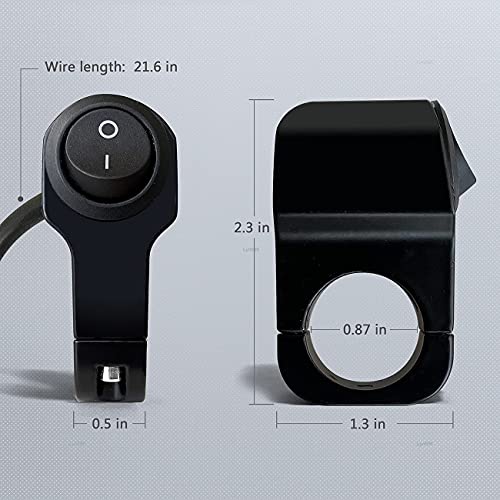 Motorcycle Handlebar Switch Waterproof Atv Handlebar Light Switch Aluminum Alloy Toggle Switch For Motorcycle Bike Atv Utv Scooters Fits 7/8"(22Mm) Handlebars 1 Piece #TOP4