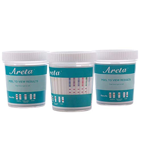 10 Pack Areta 5 Panel Instant Drug Test Cup - Marijuana (THC),Cocaine (COC),Opiate (OPI 2000),Benzodiazepines (BZO), Amphetamine (AMP)- #ACDOA-754 Expires 2/24/21