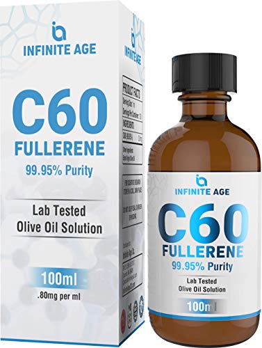 Infinite Age: C60 Fullerene 99.95% Purity - Maximum Strength Super Antioxidant Solution with Olive Oil - 100 ml - Skin and Nerve Health Support - Helps Soothe Inflammation - Purity Transparency