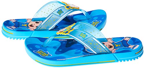 Chinelo Luccas Neto Super Flop Meninos Azul/Azul/Amarelo 33/34