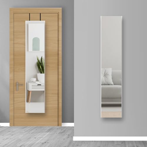 BAREX Glasloser Türspiegel & Wandspiegel 30×150 cm Schwarz Bruchsicher Leicht Glasfrei & Kindersicher Für Schlafzimmer Flur Ankleide Schranktür Einfache Montage ohne Bohren