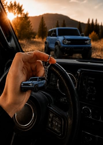 Image of Bronco Keychain Accessories 4 door key chain Fob Cover Cool Mods compatible with Ford Bronco 2022 2023 2024