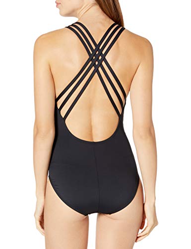 Image of La Blanca Women's Island Goddess Deep-V Strappy Back Mio One Piece Swimsuit with Tummy Toner