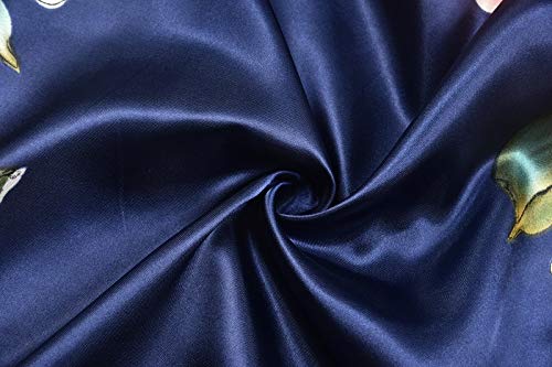 Image of goodmansam Women's Long Floral Satin Kimono Robes Bridal Dressing Gown Wedding Bridesmaid Nightgown