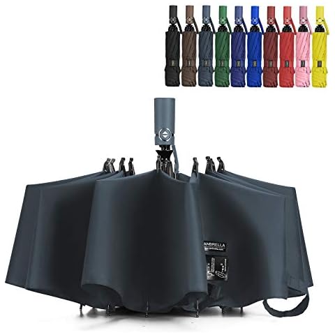 LANBRELLA Umbrella Inverted Travel Umbrellas Windproof Compact Folding - Lihgt Grey Cover