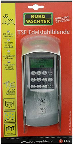 BURG-WÄCHTER Edelstahlblende TSE SB für TSE-KEYPADS Serie 4001 Home, Blickschutz bei Codeeingabe, Einfache Befestigung, Edelstahl