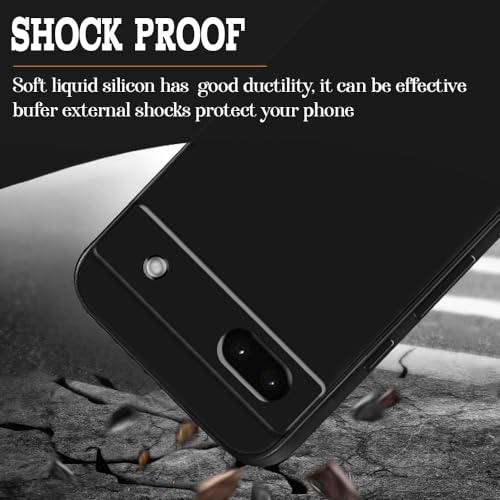 Image of amazon basics Mobile Cover for Google Pixel 7a 5G | Full Camera Protection | Premium Liquid Silicon Case | Flexible Bumper Case for Google Pixel 7a 5G (Black)