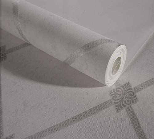 Papier peint non tissé gris à motif losange pour mur de chambre et salon