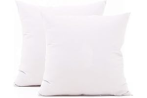 Plush and Inviting Pillow Inserts: A Set of 2 Pristine White Cotton Square Pillowcases 20x20