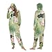 Yuiboo Blush and Green RipplesAdult Unisex One Piecing Pajamas for Women Man Cosplay Suit with Hood