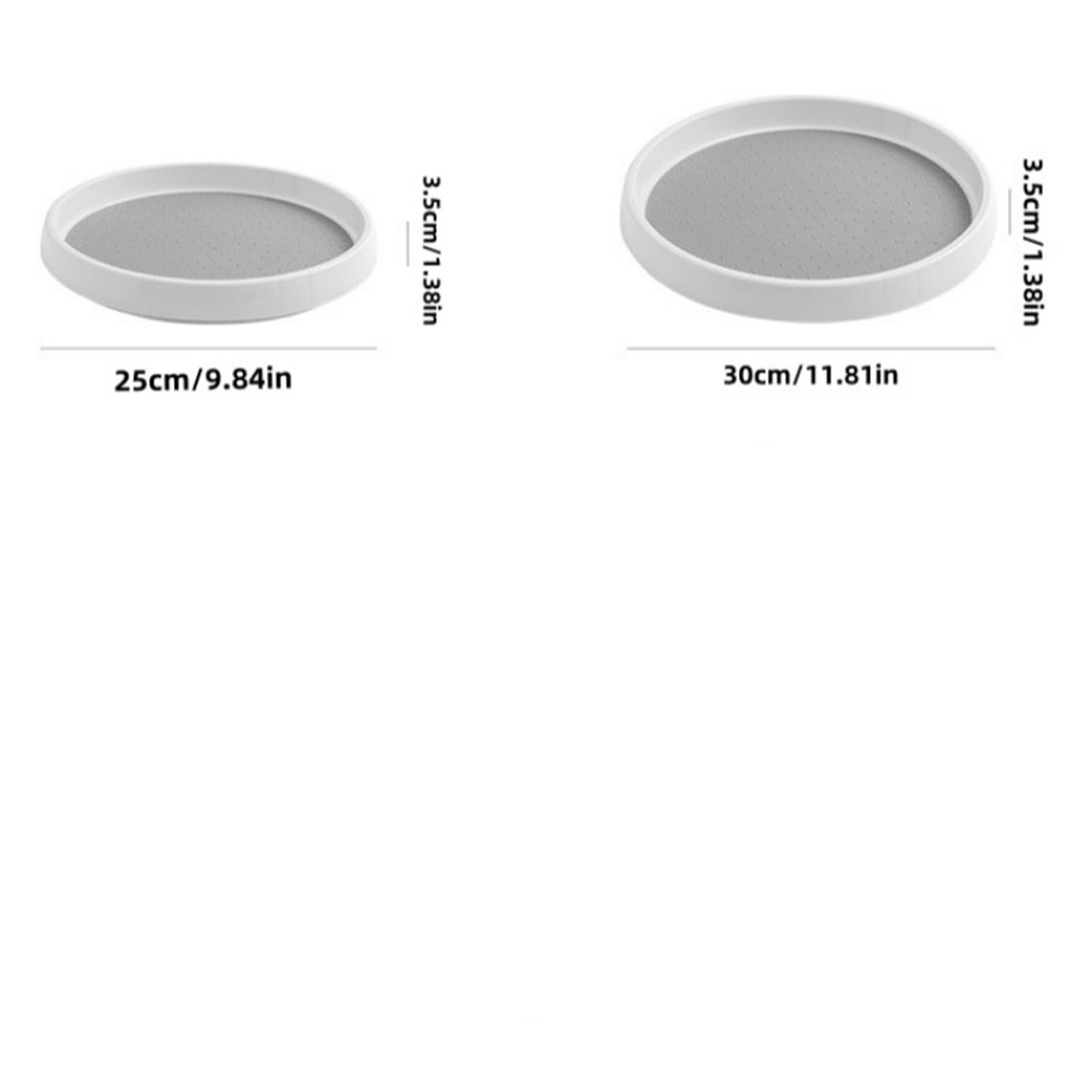 Bandeja giratoria multiusos for especias de cocina, 2 unidades, redonda, for el hogar para Nevera, Cocina(3.5x25cm)