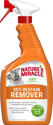 Nature’s Miracle Flecken- & Geruchsentferner Katze – Sauerstoffkonzentrat-Formel für eingetrocknete Flecken und Gerüche, Geruchsneutralisierer mit Orangenduft, 709 ml