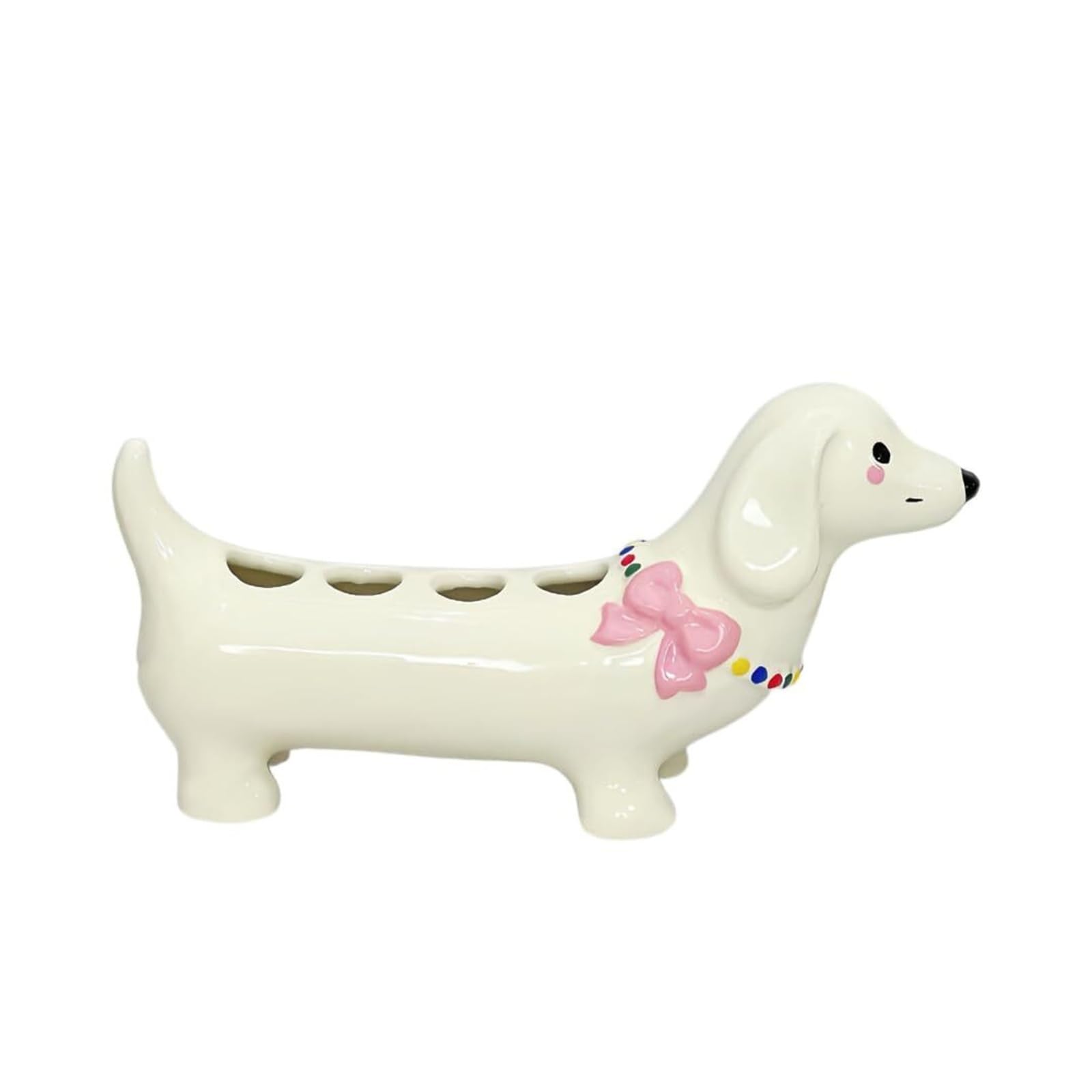 Makeup Brush Holder Dachshund Shape Ceramic Toothbrush Holder Toothbrush Organizer