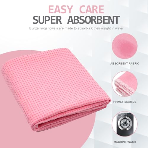 image for Eunzel Hot Yoga Towel - Microfiber Non Slip Yoga Mat Towel with Grip D