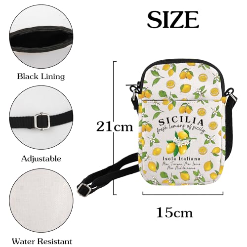 HOLLP Limoncello Sicilia Island Italy Gift Sicily Lemons Crossbody Bag Positano Gift Italy Gift2