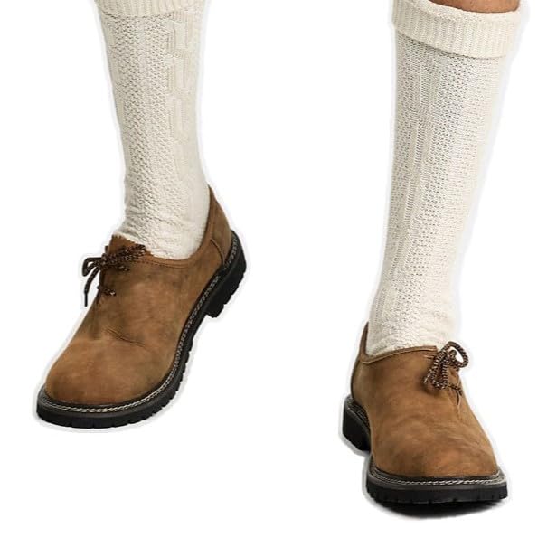 Image of STEIGENHOFER Men's Lederhosen Shoes for Authentic Oktoberfest Costume - Bavarian Haferlschuhe for Men - Traditional German Leather Shoes with Side Lacing - Trachten Footwear - Multiple Colors & Sizes